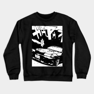 JDM Japanese Drift Racer Drifting Nissan Car Anime Manga Eurobeat Intensifies Aesthetic Crewneck Sweatshirt